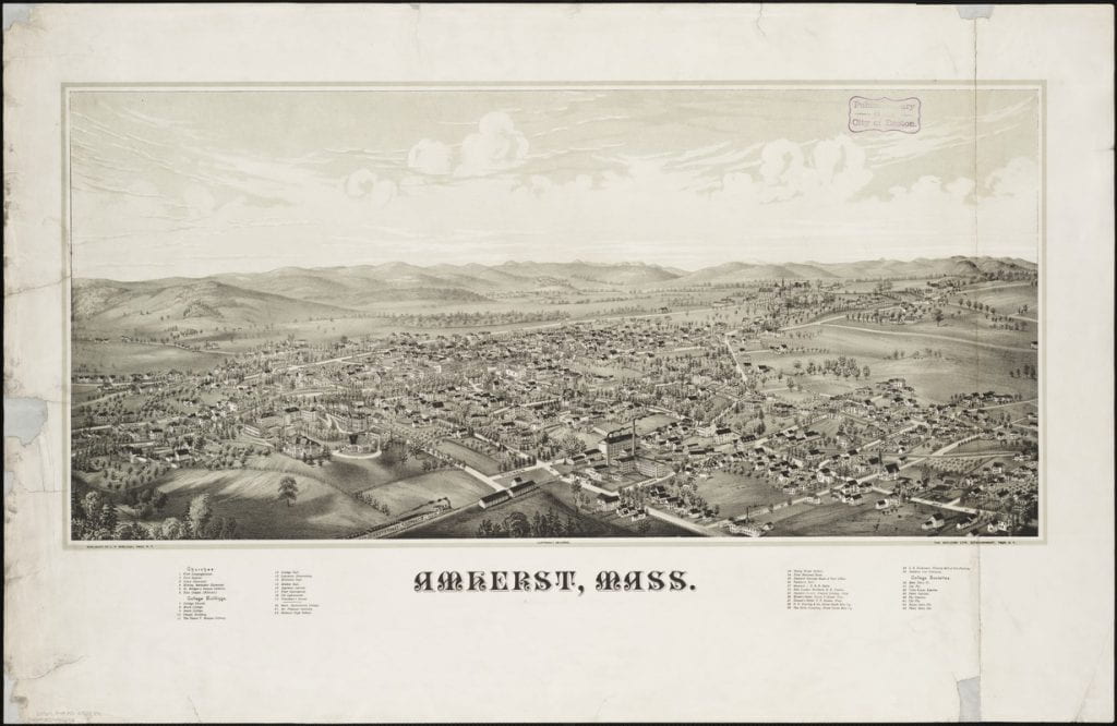 Burleigh, L. R. (Lucien R.), and Burleigh Litho. "Amherst, Mass." Map. 1886. Norman B. Leventhal Map Center, https://collections.leventhalmap.org/search/commonwealth:x633fd88x (accessed July 07, 2017).