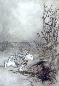 Notice the empty sky adding atmosphere and emphasizing the rabbit rather than detracting from the whole.